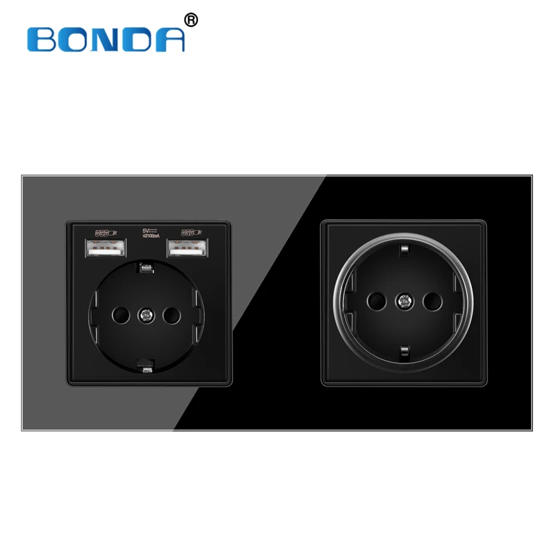 BONDA USB розетка Европейского союза Пособия по немецкому языку стандарт черного