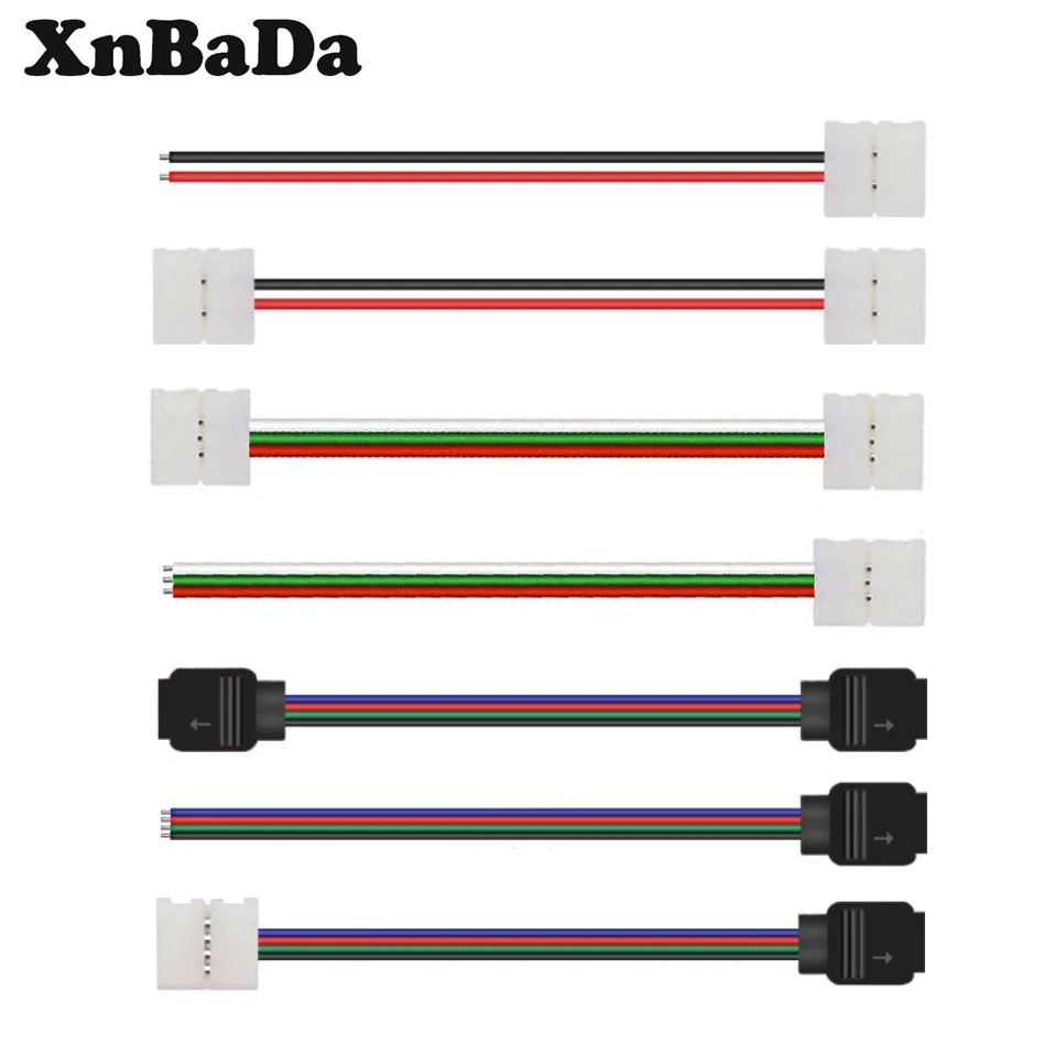 WS2812B WS2811 5050 RGB Светодиодная лента с одним/двойным концом без крышки разъем 8 мм/10