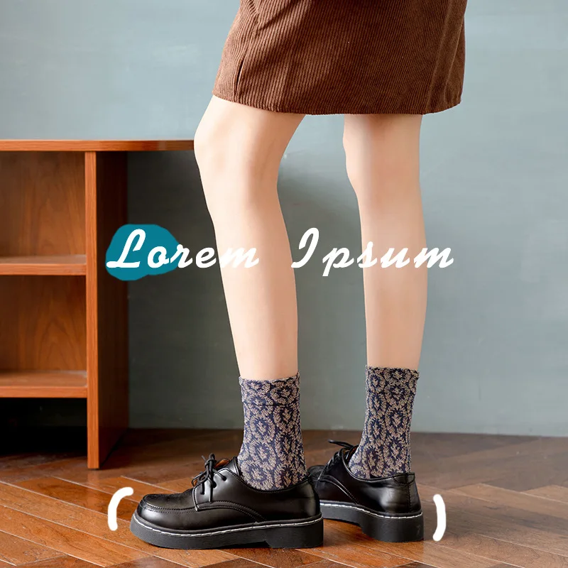 

Stockings for Women Middle Tube Autumn and Winter Student New Rhombus Grid Retro Ethnicmori Girl Style Totem Kawaii Female Sock