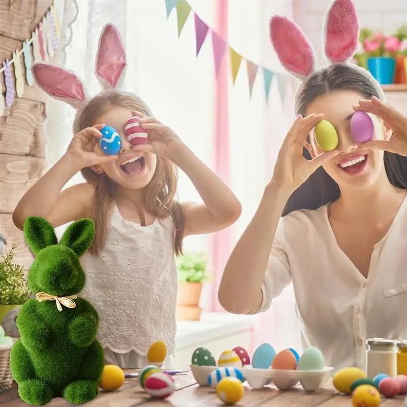 

Garden Statues Ornaments Artificial Moss Bunny Durable Lightweight Artificial Animal Ornament Garden Decor Home Decoration