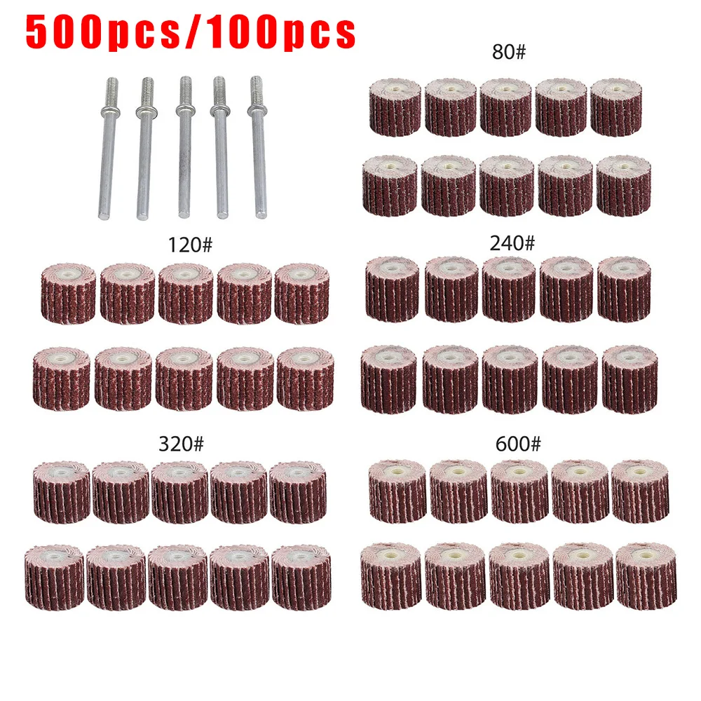 

50/100pcs 80-600 Grit Sanding Flap Wheel Disc Abrasive Sandpaper Polishing Tool Emery Cloth 12~14mm Grinding Diameter