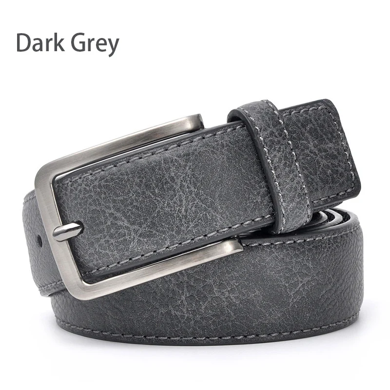 DarkGrey Мужской пояс в античном стиле, пояс для брюк, Стильные повседневные ремни для мужчин - Цвет: DarkGrey