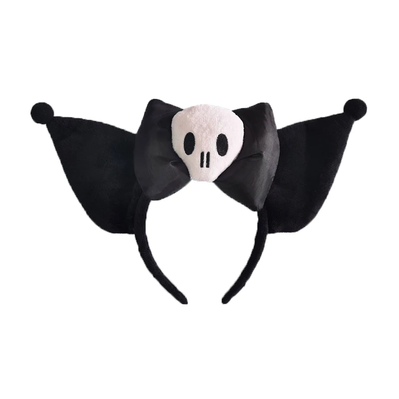 

Japanese Anime Cosplay Headband Soft Black Pink Skull Headwear Halloween Hair Bands Cute Kawaii Hair Accessories Party Headpiece
