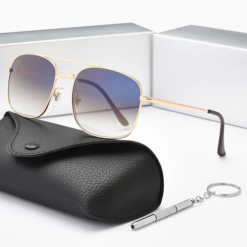 

Заклепочные солнцезащитные очки для мужчин, фирменные Классические очки-авиаторы премиум-класса, градиентный стиль, новинка 2021, оригинальн...
