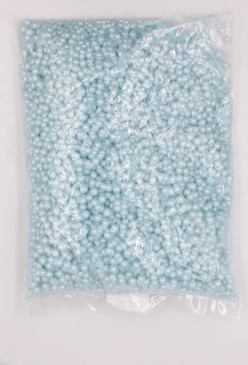 

2mm~14mm All Size Lt.Sapphire Color Flat back ABS round Half Pearl beads, imitation plastic half pearl beads