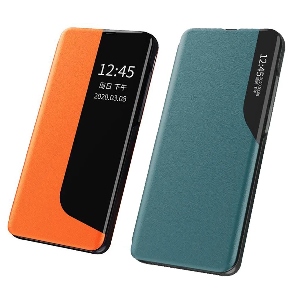 Новый кожаный умный флип-чехол с окошком для телефона Huawei P20 P30 P40 Pro Lite E Plus Mate 20 P Smart