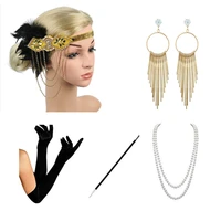 womens 1920s accessories party earring headband necklace gloves cigarette holder flapper great gatsby costume accessories set
