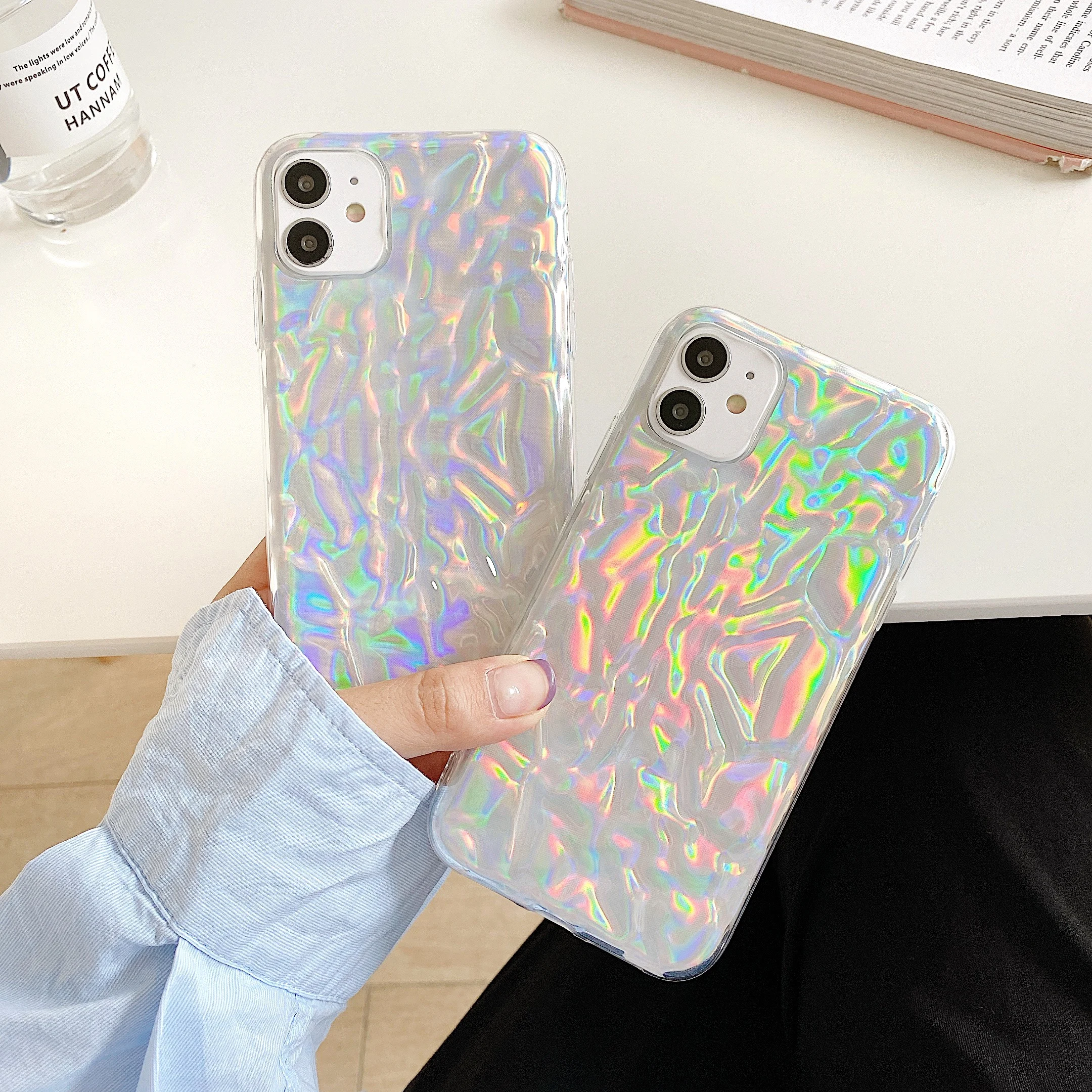 

Luxury Laser Glitter Case for iPhone 11 Pro Max XR X XS 7 8 Plus Clear Curve Soft Silicone Cover for iPhone 11 Pro SE 2020 Cases