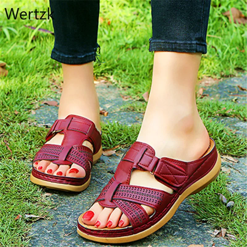 Женские Летние удобные сандалии с открытым носком очень мягкие ортопедические