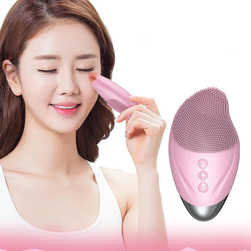 

Facial Cleaning Brush Electric IPX7 Waterproof Powered Mini Facial Cleaning Devices Silicone foreoing Pore Cleaner Eye Massager