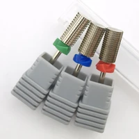 new silver 5 in 1 6 6 head large barrel round flat top safty tungsten steel carbide nail drill bits burr double hand use