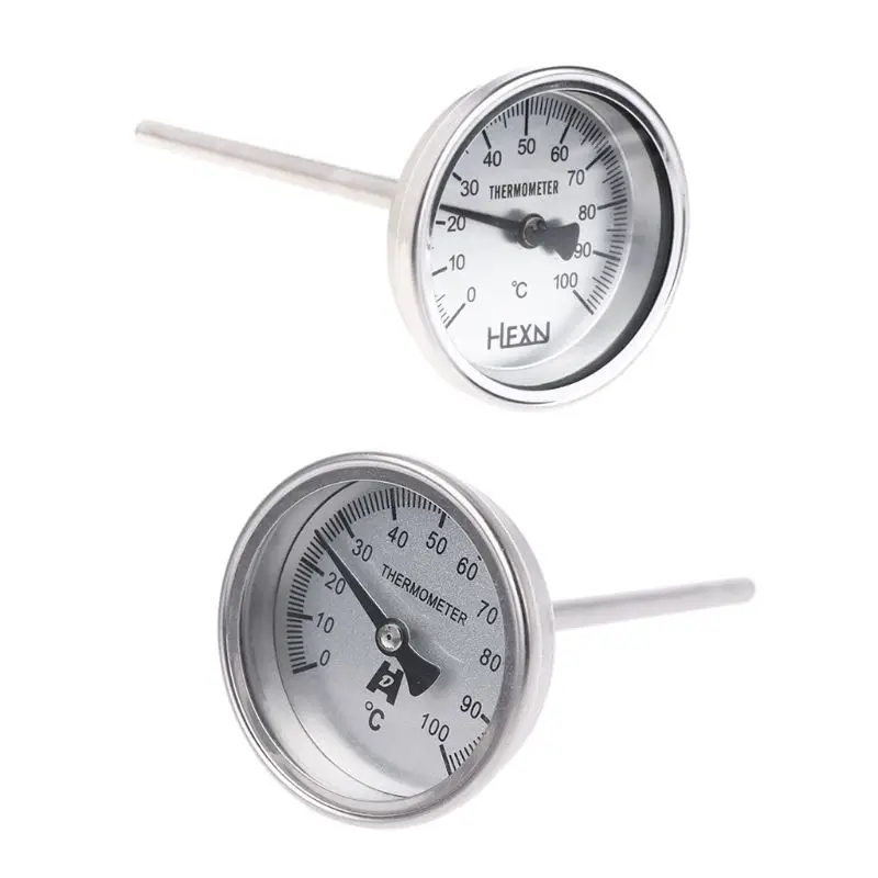 

Stainless Steel Bi-metallic Thermometer 1/4PT Thread L=100mm 0~50~300 Celsius WSS-30