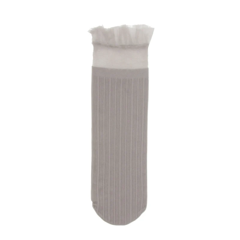 Women Transparent Mesh Glass Silk Socks Summer Crystal Lace Solid Sock For Ladies New Elastic Sexy Ultrathin Socks