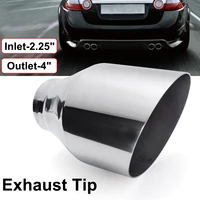 universal 57mm 101mm car exhaust tip auto tail pipe muffler angle cut outlet nozzle 2 25 inlet 4 outlet