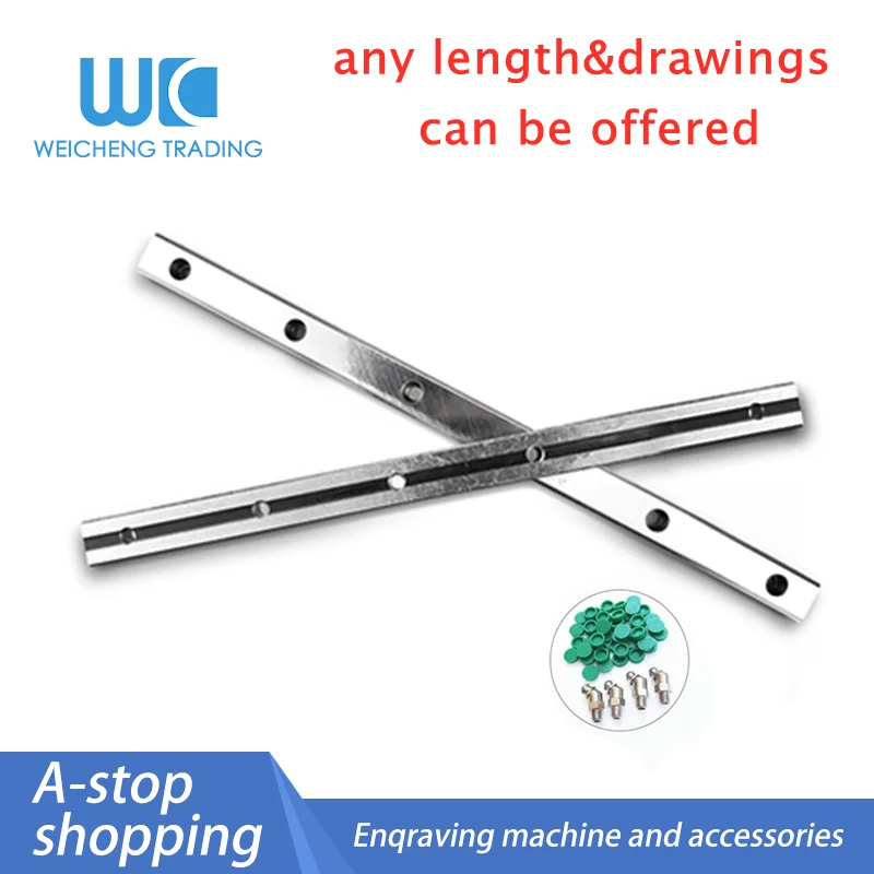 

HR20 20mm 2pcs 100mm -1150mm HGR20 Square Linear Guide Rail for Slide Block Carriages CNC parts Router Engraving