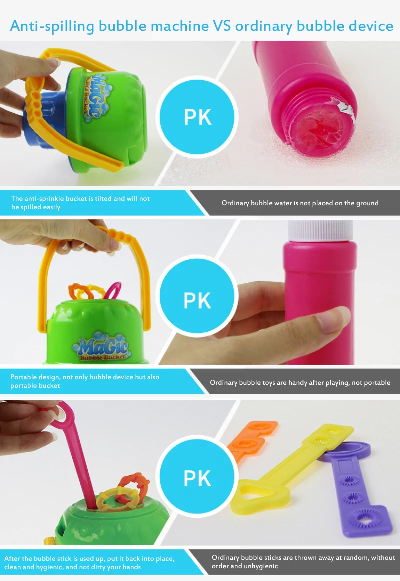 Creative Kids Toys Magic Anti-sprinkler Portable Bubble Bucket Children Wand Toy Blower Gift Outdoor Fun Drop Shipping | Игрушки и хобби
