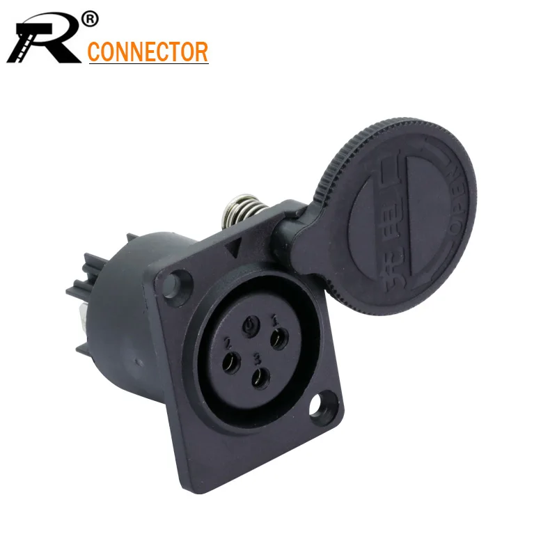 Коннектор XLR power Jack 3 шт. черный пластик 3-контактный штекер/гнездо Панель С