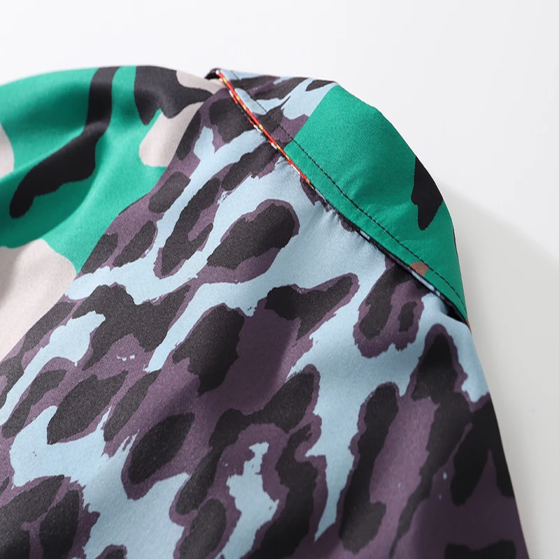 Уличная одежда ELKMU в стиле хип-хоп с леопардовым принтом лоскутные цветные