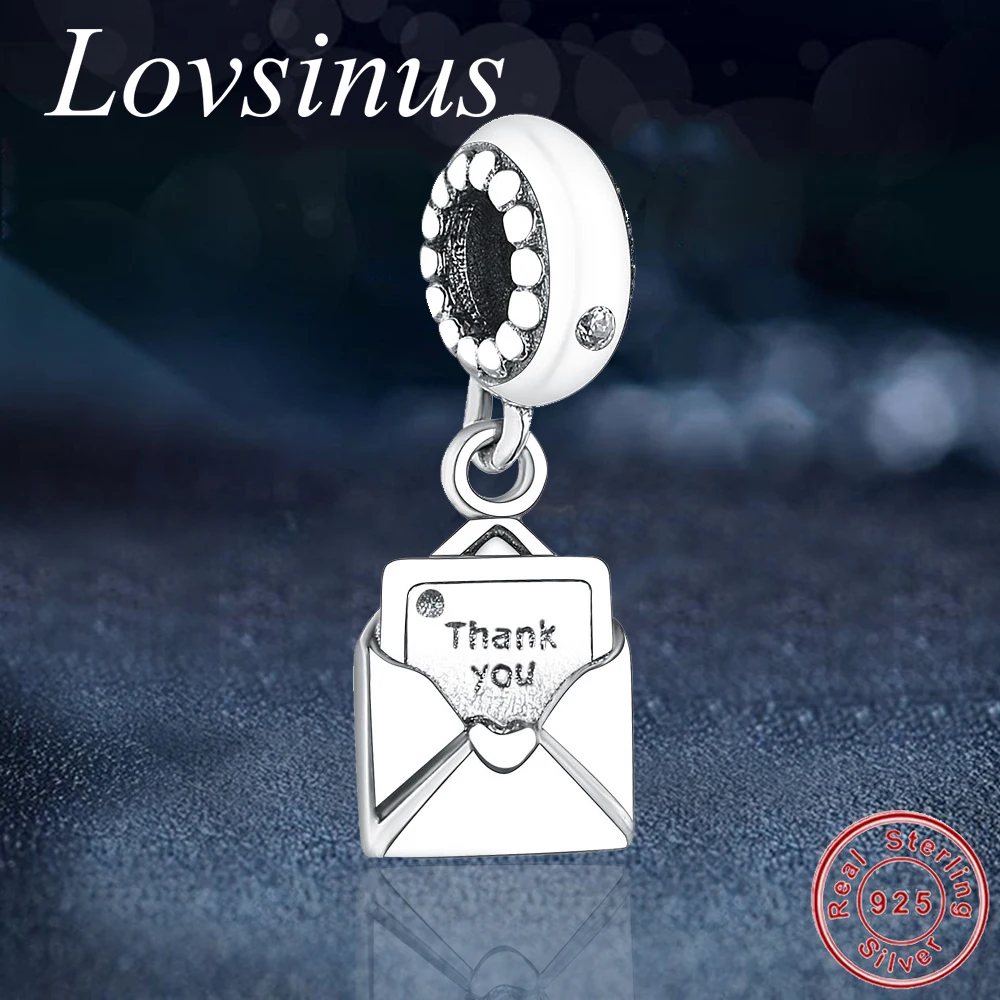 Подвеска для браслета из серебра 925 пробы с надписью Thank You | Украшения и