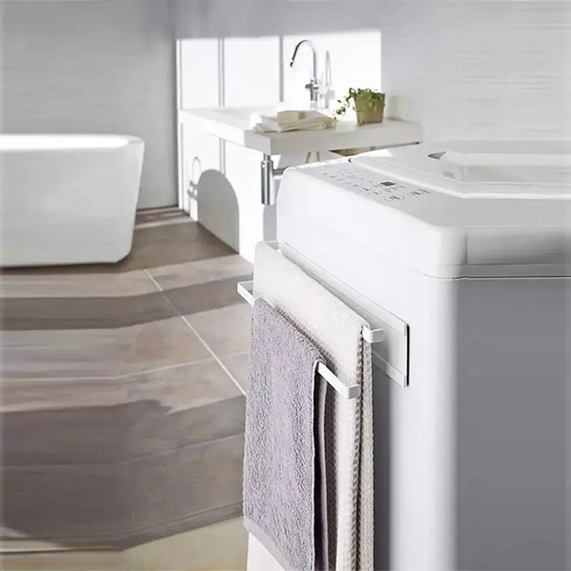 

Bathroom Magnet Towel Rack Toilet Roll Paper Holder Home Kitchen Wall Organizer