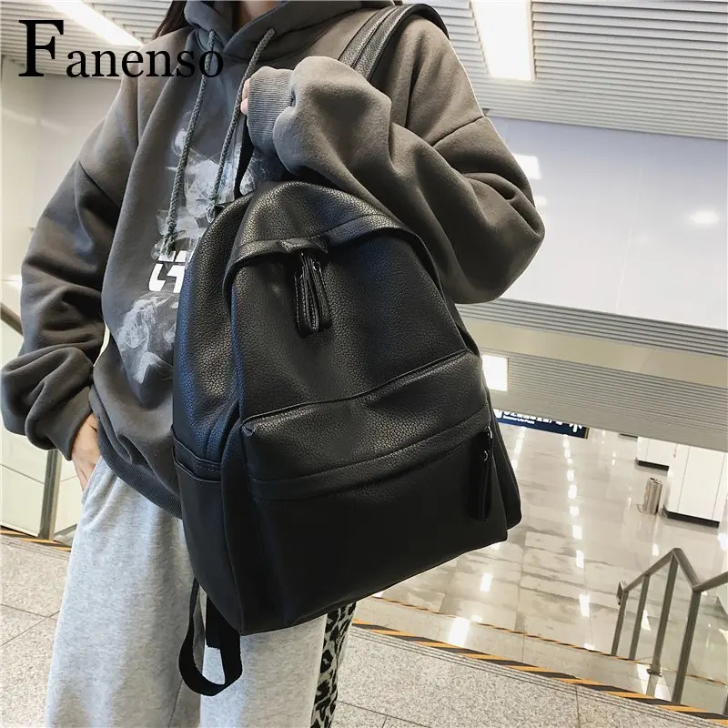 

Fanenso Fashion New Casual Women Backpack Nylon Solid Color Shoulder Bags Teenage Girl Bags Mochilas Rucksacks School Backpack