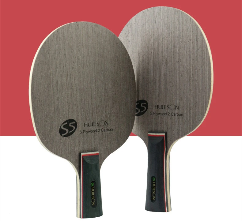 Huieson Prime Quality Technology Surface Ayous Carbon Fiber Big Central Paulownia Wood Table Tennis Racket Blade for Adults S5