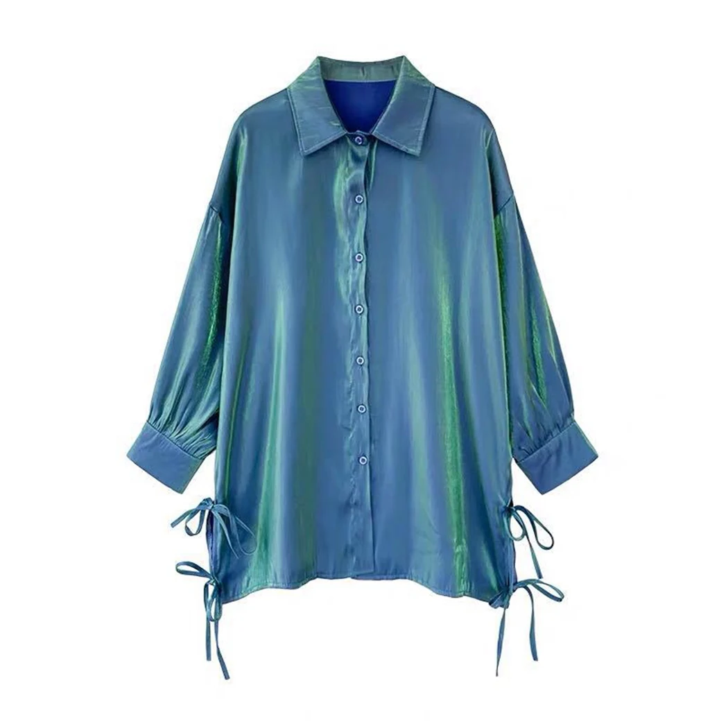 2019 новые модные блестящие винтажные блузки женские дизайнерские свободные