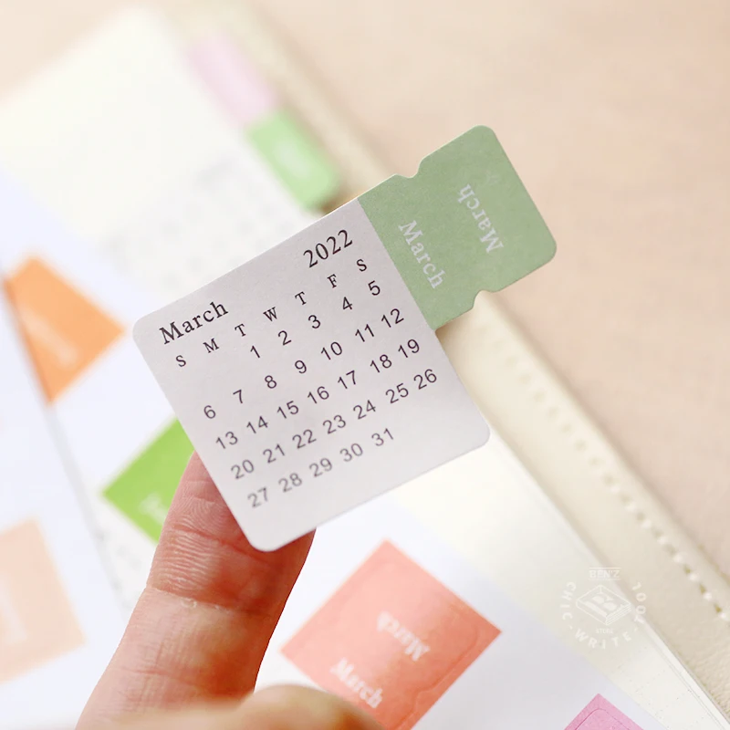 

2022 Calendar Index Stickers Pasteable Bookmarks Index Journal Notebooks DIY Agenda Monthly Plan Book Marker Stickers