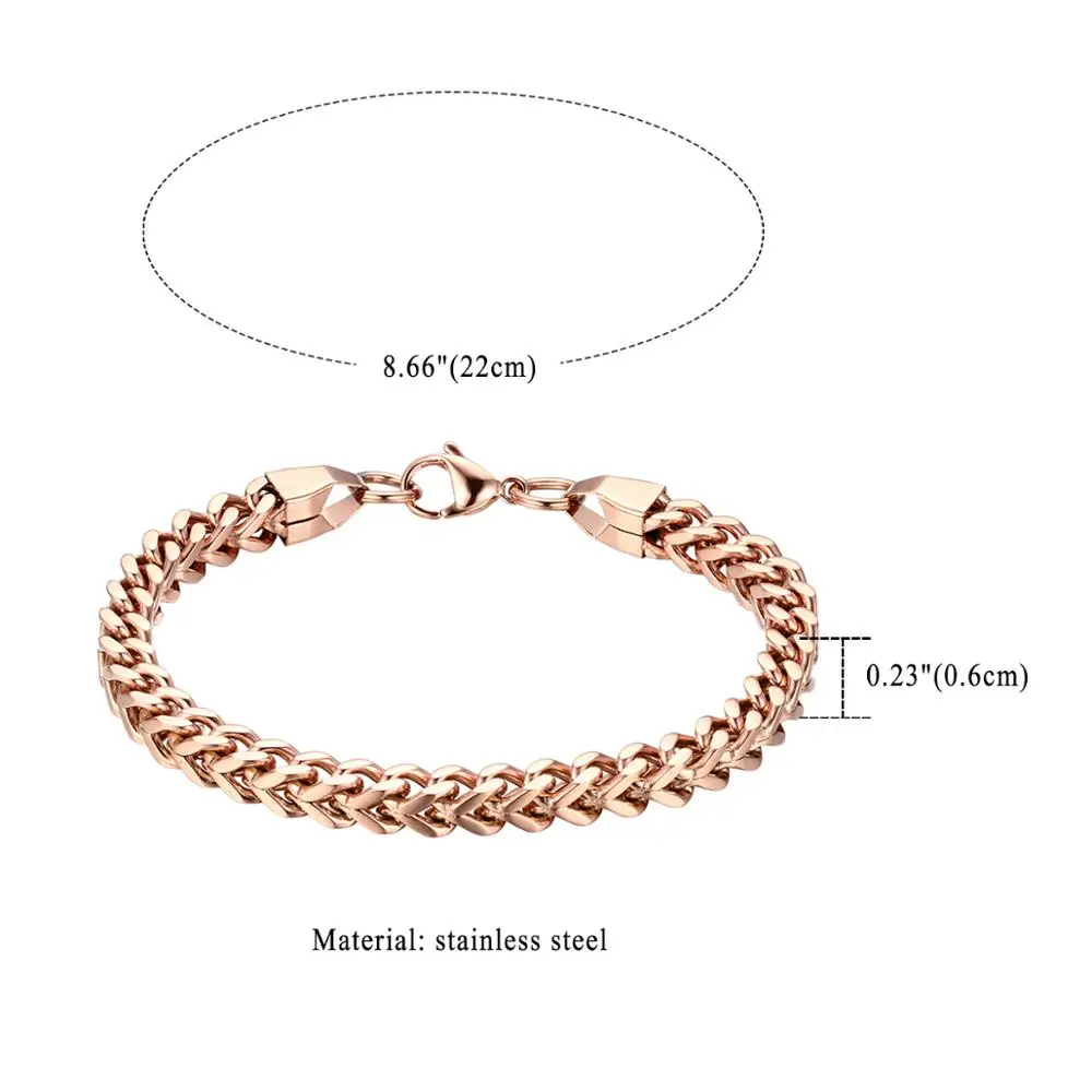 Золотистый браслет цепочка Boniskiss из нержавеющей стали для мужчин браслеты 22 см