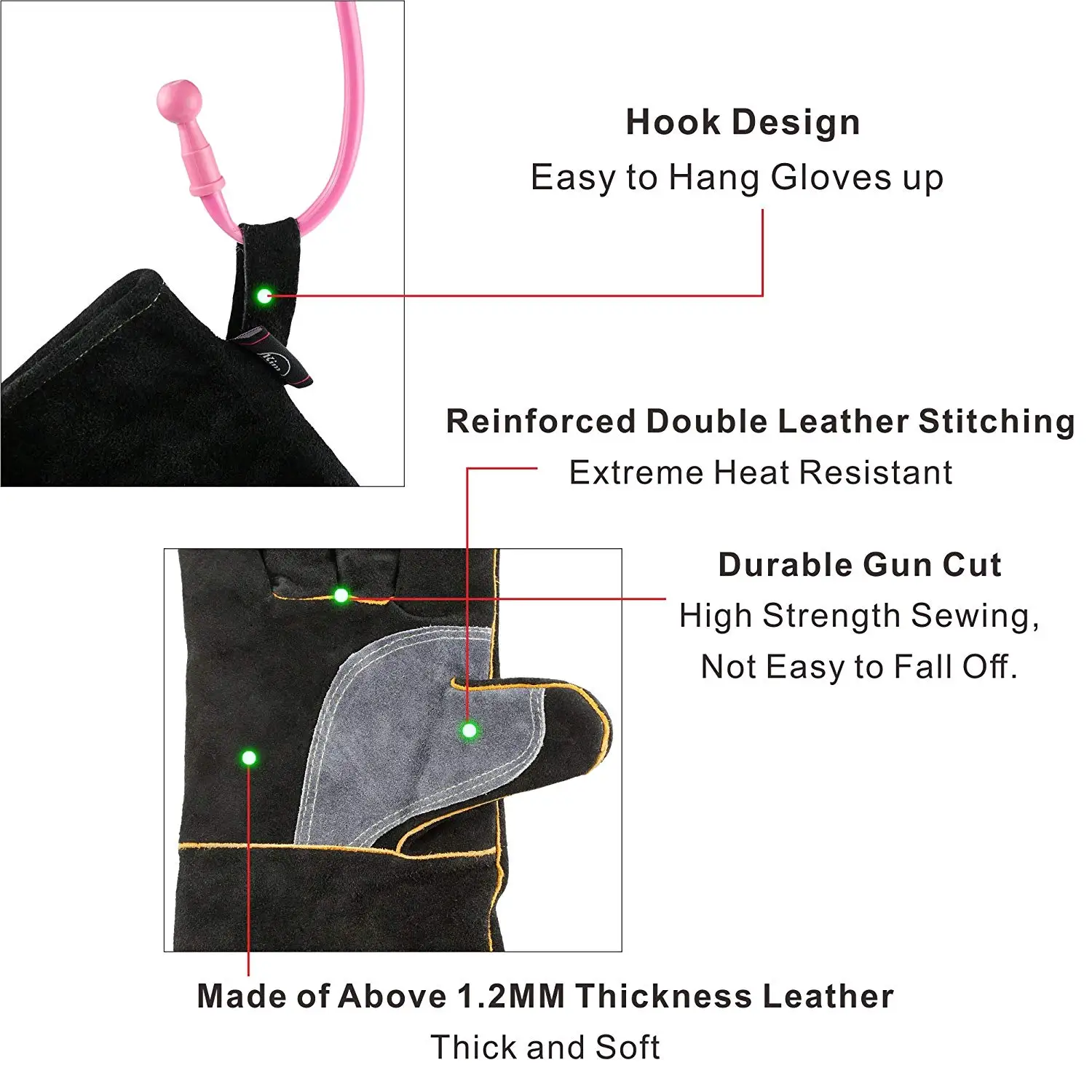 HHPROTECT BBQLeather Forge/Mig/Stick сварочные перчатки жаростойкие рукавицы для