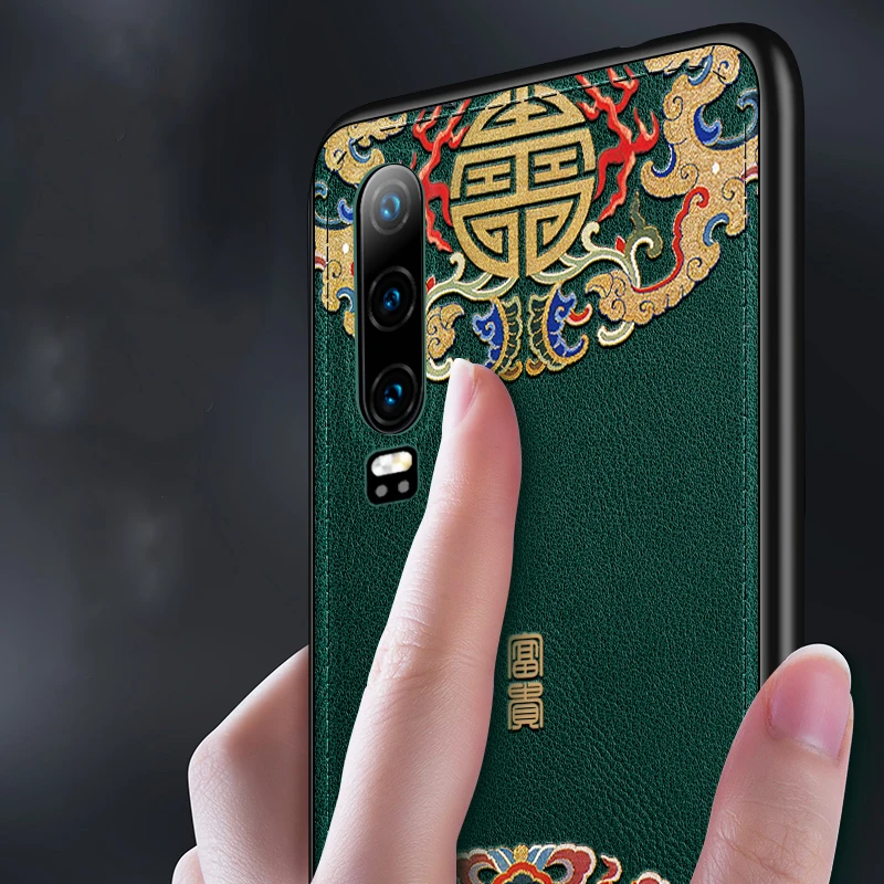 For Huawei P30 P30 Pro Mate 20 20X Honor 20 Pro 20i Lite Nova 5T Case Antifingerprint Shockproof PU Leather Embossed Cover Funda