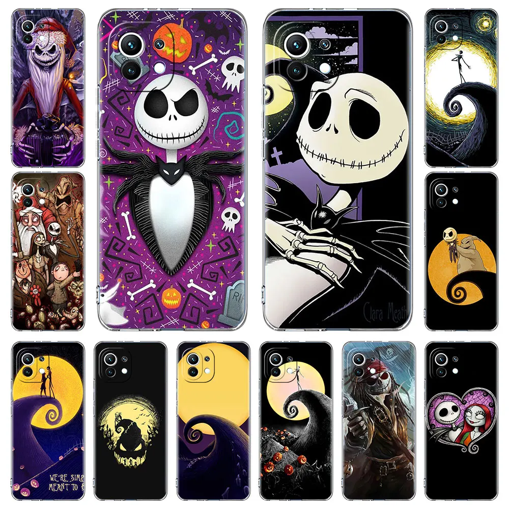 

Nightmare Before Christmas Clear Case for Xiaomi Mi 11 10T Pro Note 10 Lite 9 SE Cases Luxury Transparent Soft TPU Cover Shell