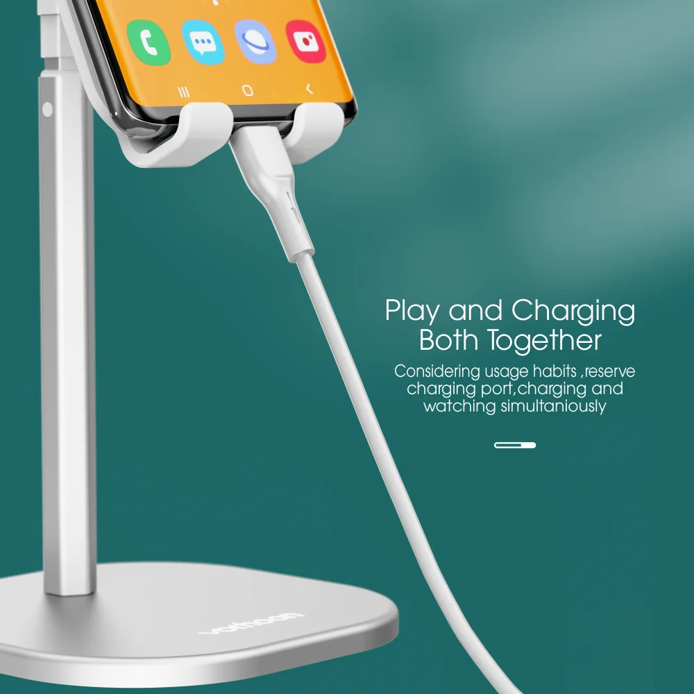 Vothoon Desk Mobile Phone Holder Stand For iPhone Samsung Xiaomi Universal Adjustable Metal Desktop Table Tablet Holder Stand