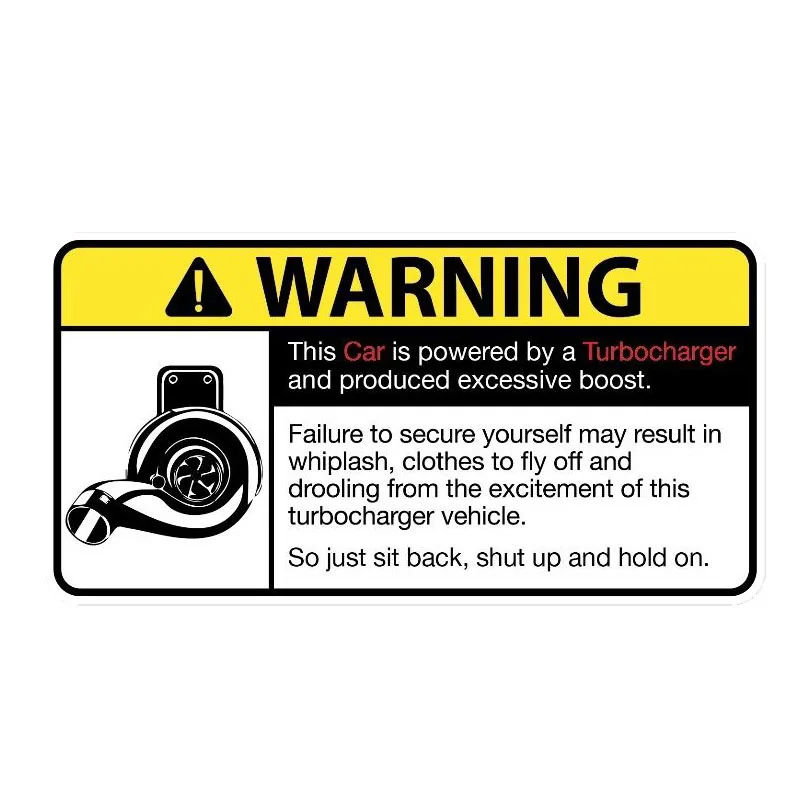 

Car Sticker, Car Warning, Turbocharger Powered Vinyl Sticker Car Bumper Rear Window Body Decoration Decal Waterproof ,15cm*8cm