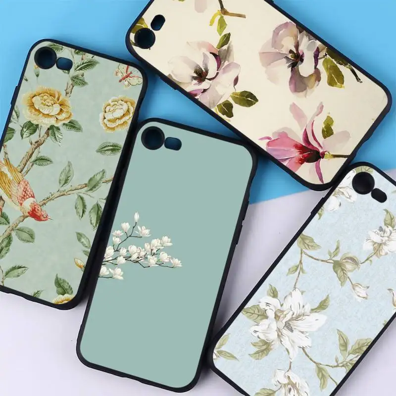 

YNDFCNB Flowers Art Phone Case for iphone 13 11 12 pro XS MAX 8 7 6 6S Plus X 5S SE 2020 XR cover