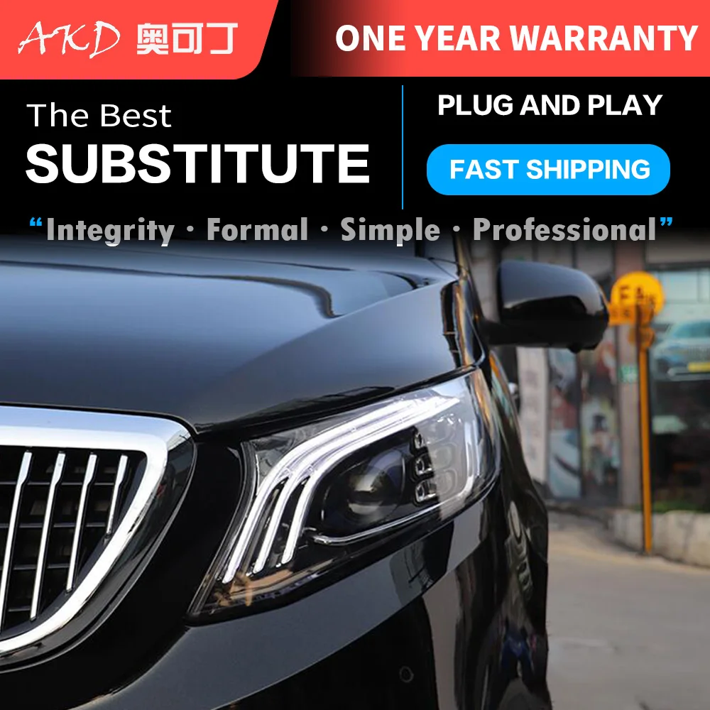 

CG Car Styling Head Lamp For VITO V260 V250 V Class 2015-2019 Maybach Headlights LED DRL Running lights Bi-Xenon Beam lights