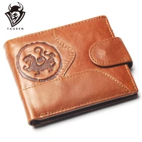 new coin purse cheap mens retro tiger pattern wallet genuine leather for men card holder strong