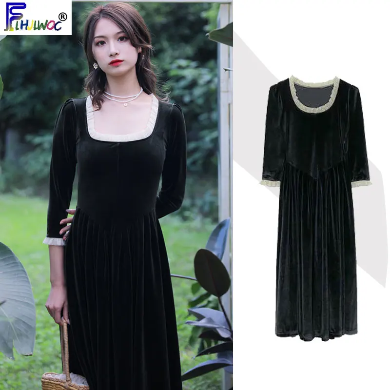 Женские черные платья с французским дизайном элегантные облегающие вечерние