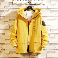plus size 5xl m autumn winter fashion letter print front big pockets hooded jacket men clothing 2021 loose casual outwear coats