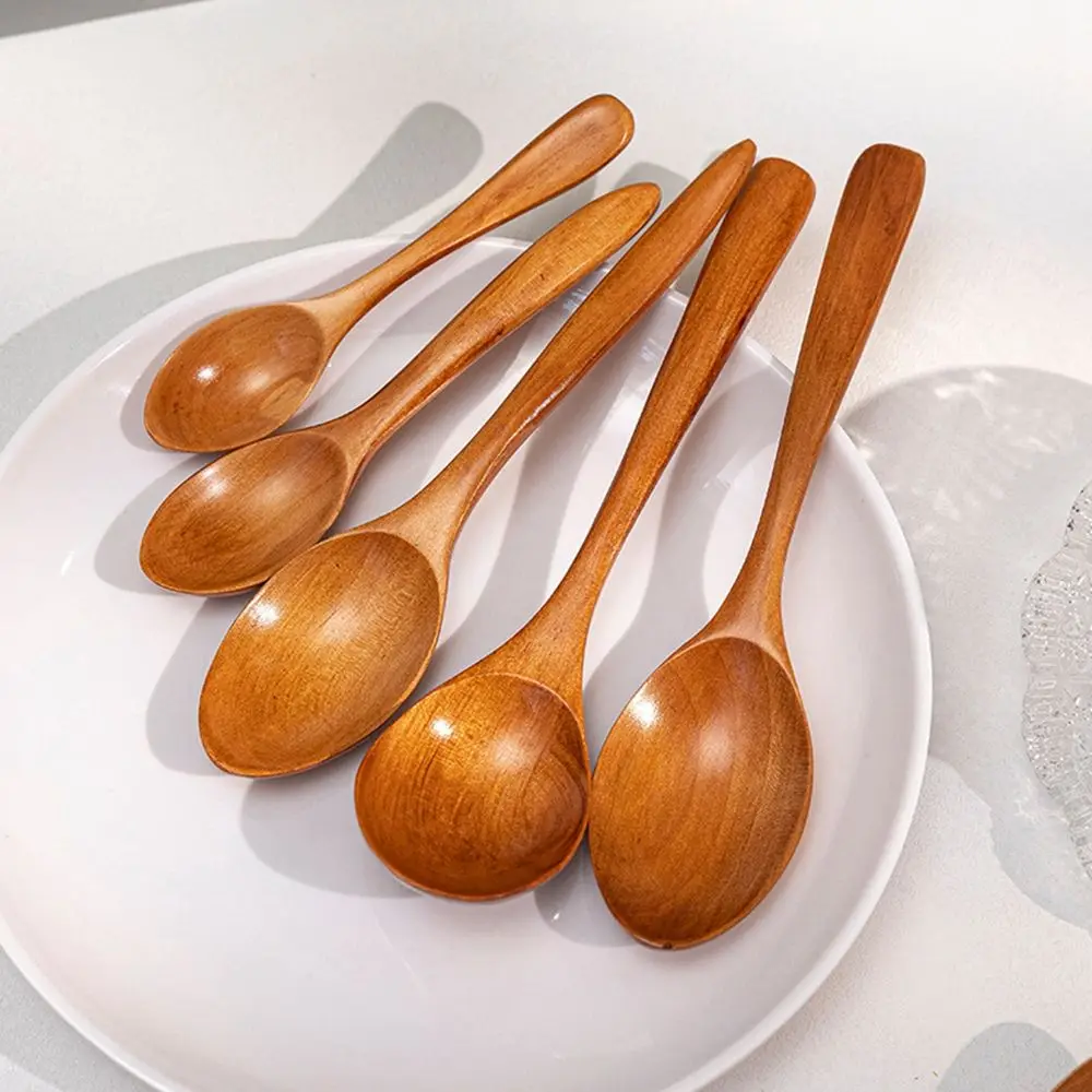 

Wooden Milk Honey Soup Spoon Solid Wood Long Handle Tableware Teaspoon Coffee Spoon Stirring Rod Kitchen Accessories