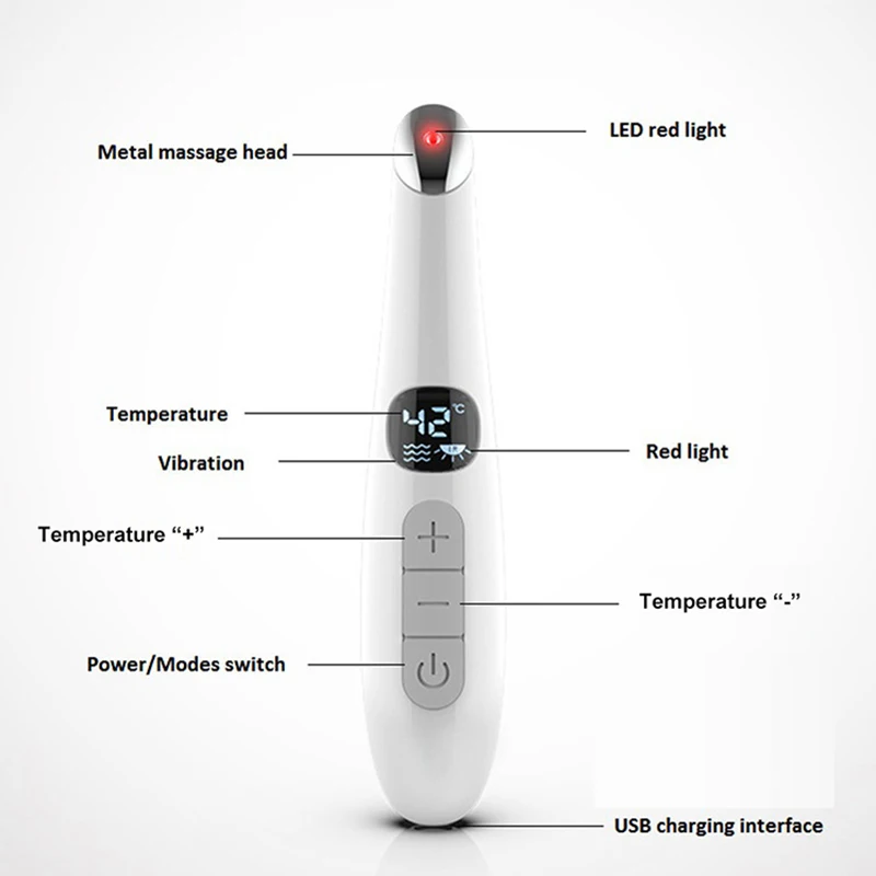 

Smart Eye Massager Vibration Massage Hot Compress Lightens Wrinkles Dark Circles Beauty Eye Care Tool Anti-wrinkle Massager