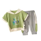 Спортивная одежда для мальчиков и девочек, хлопковая, 2 шт.комплект