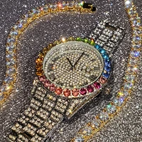 hiphop missfox mens watch automatic date sapphire 44mm aaa 316l steel clone top luxury brand diamond roman sports male watch