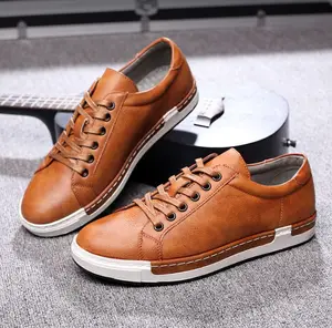 Мужские повседневные туфли на шнуровке, черные или коричневые удобные лоферы из искусственной кожи на плоской подошве, обувь для мужчин 38-48