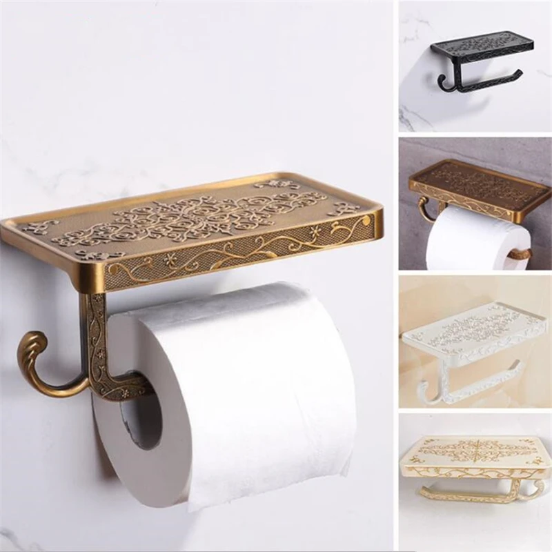 

Stainless Steel Space Aluminum European Mobile Phone Paper Towel Holder Antique Roll Paper Frame Paint