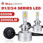 Ксеноновые лампы BULLVISION D2S, лампы для головных фонарей D1S, D3S, D4S, D5S, D8S, 20000LM, CSP, D1R, D2R, D3R, D4R, CAN-шина без ошибок, 6500K, 90 Вт