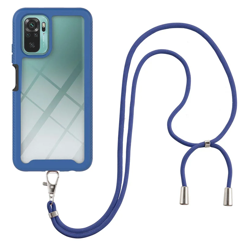 

Necklace Strap Lanyard Phone Case For Xiaomi Redmi Note 10 Pro Max 10S Note 9 9T 4G 5G Shockproof Cases 3 in 1 Back Cover Capa