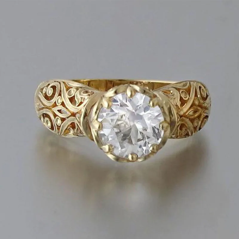 Винтажные полые кольца из Кубического циркония Goldern/серебро 2 цвета для женщин