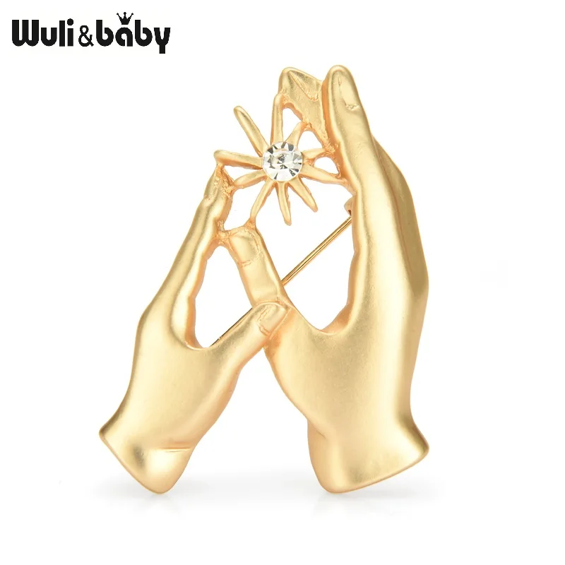 Wuli &amp baby 2 цвета брошки в виде рук для женщин сплав золотой серебряный цвет