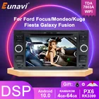 Eunavi PX6 Android 10 автомобильное радио DVD мультимедиа для Ford Mondeo Focus S-max C-MAX Galaxy Fiesta transit Fusion Connect kuga 2 Din